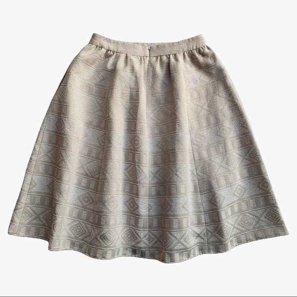 Halogen Tan & Cream A-Line Skirt Size 6